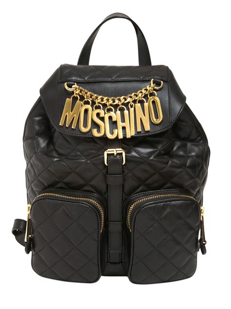 moschino backpack leather.